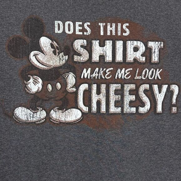 Disney world mens medium mickey mouse does it make me look cheesy distressed tee - Picture 7 of 9